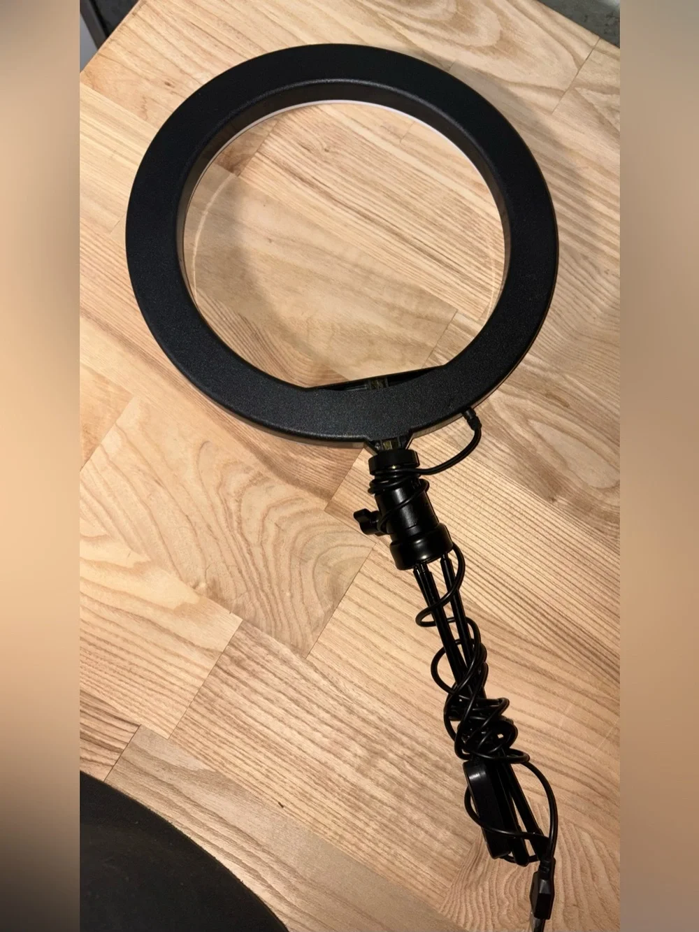 White LED Ring Light with Tripod and Cord